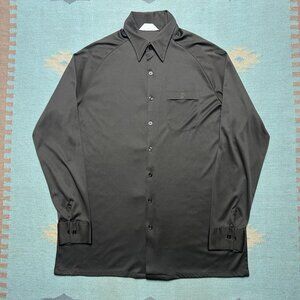 Vintage 70s long sleeve button shirt polyester California dagger collar XL tall